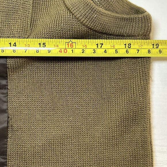 Eddie Bauer Women's Large Green Sweater Vest Military Army Style Full Zip Knit - Picture 9 of 12